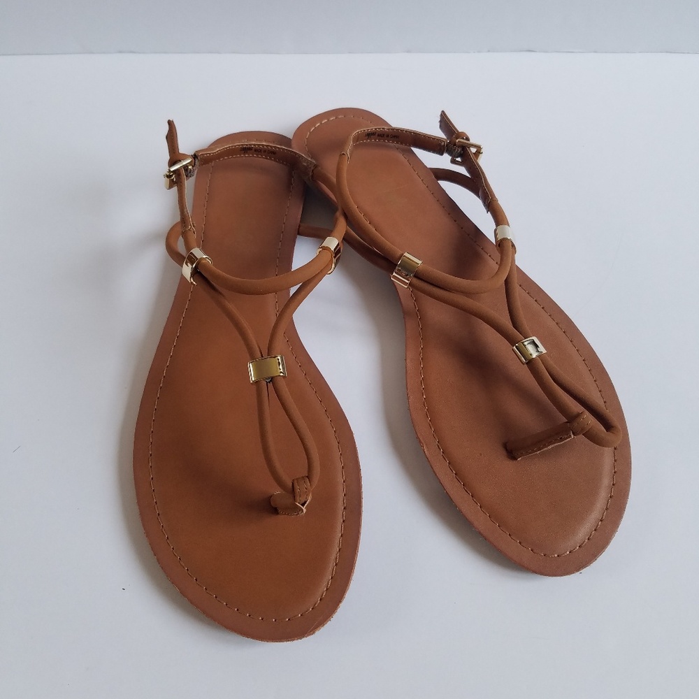 American Eagle Tan Strappy Gladiator Sandals SZ 10
